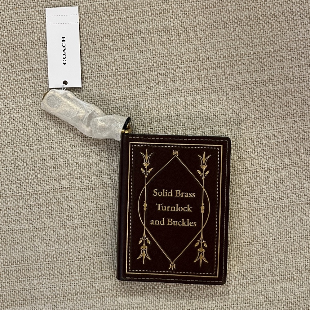NWT Coach Notebook Bag Charm Brown - Picture 4 of 6